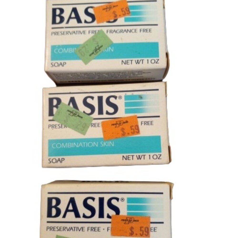Basis Vintage Bar Soap Lot Of 3 Travel Size 1 oz Combination Skin NOS 1994